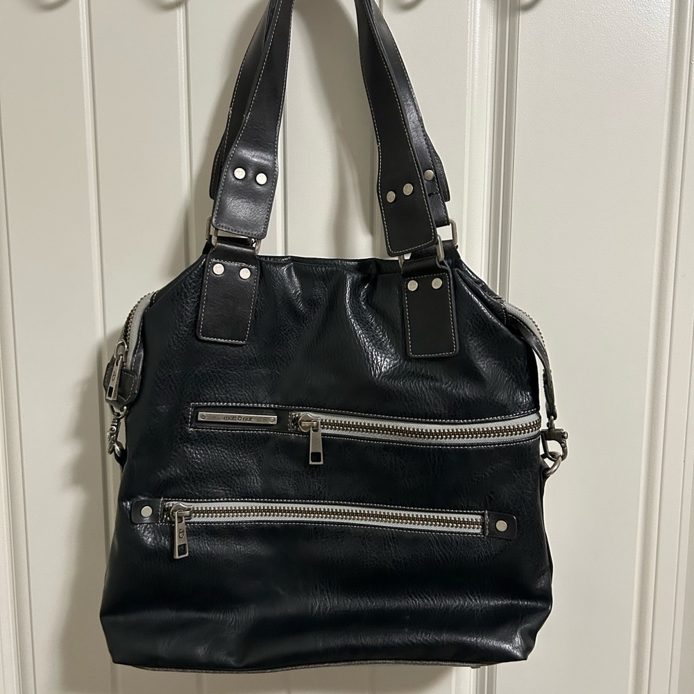Matt & Nat Black Satchel with Silver Hardware